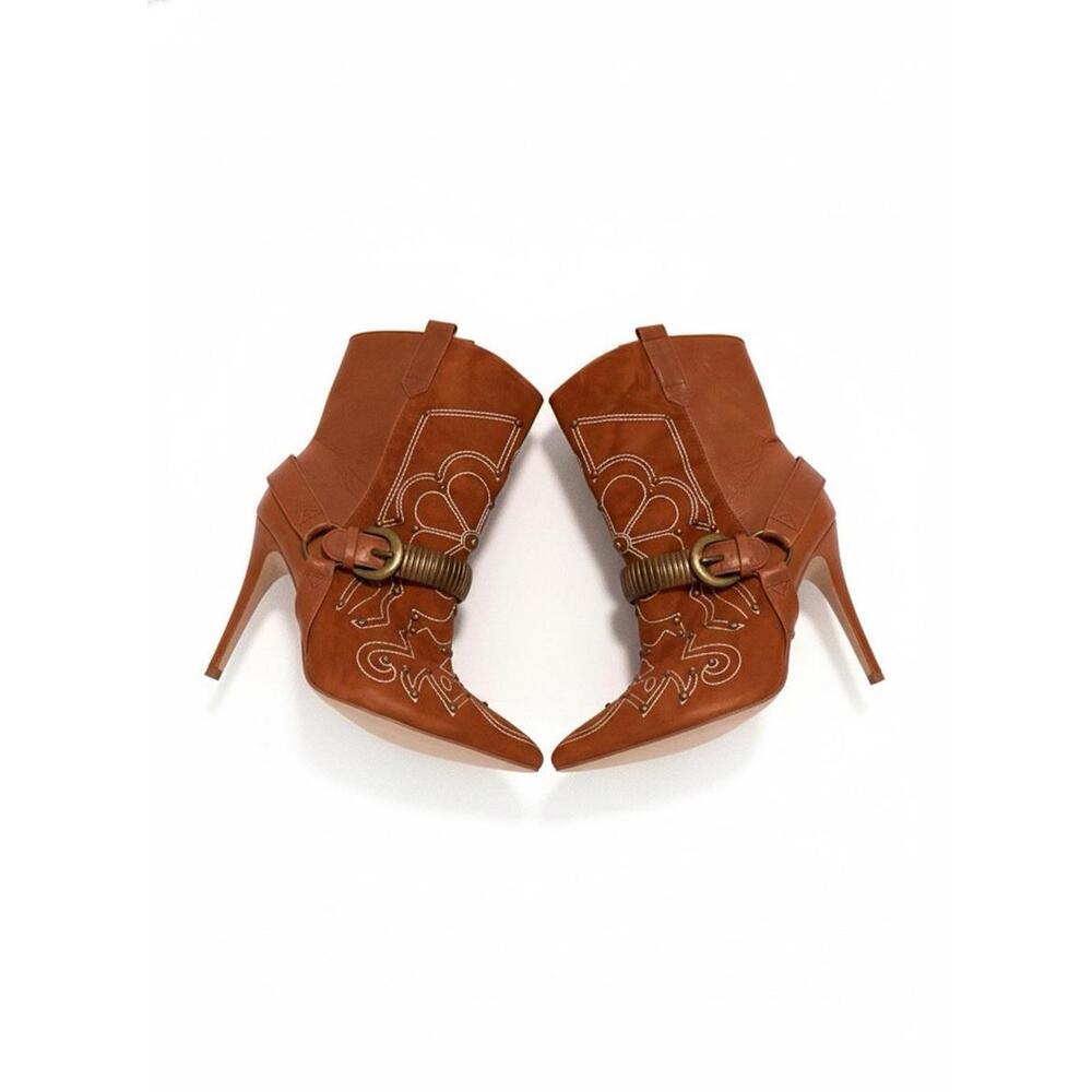 Buffalo London Suede And Leather Studded Ankle Boot Size 38